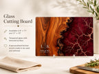 Purple Geode Glass Cutting Board - Personalized with Couple Names