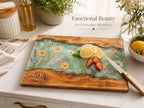 Personalized Charcuterie Board, Monogram Floral Cutting Board, Couple Gift