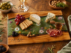 Custom Glass Cutting Board - Blue Resin Style with Gold Details