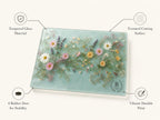 Personalized Glass Cutting Board: Blue Resin Look with Gold Accents