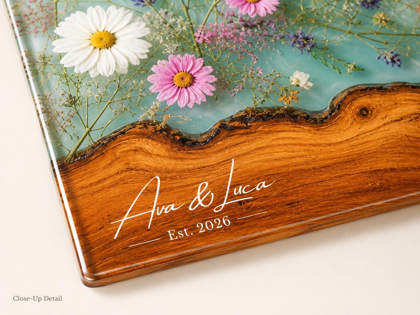 Botanical Cutting Board, Personalized Charcuterie Board, Wildflower Kitchen Gift