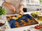 Glass Cutting Board: Personalized Purple Geode Art (Wedding or Housewarming)