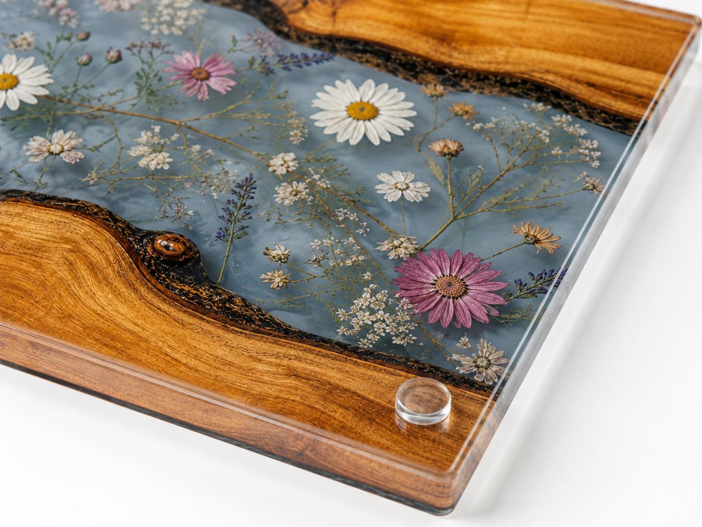 Personalized Cutting Board, Blue Floral Cheese Board, Custom Kitchen Gift