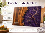 Personalized Cutting Board, Purple Geode Chopping Board, Wedding Gift Idea