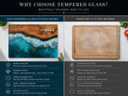 Custom Glass Cutting Board - Purple Geode Design with Couple Names