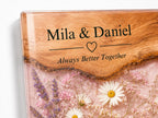 Personalized Chopping Board, Pink Floral Cheese Board, Bridal Shower Gift