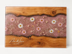 Custom Cutting Board: Blue Resin Style - Tempered Glass, Personalized Names