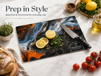 Glass Cutting Board: Personalized Purple Geode Design (8x11 or 11x15)