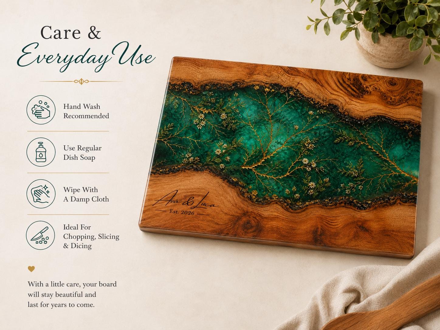 Glass Cutting Board: Custom Purple Geode Style - Personalized Names
