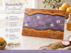 Custom Cutting Board: Blue Resin Style - Tempered Glass, Personalized
