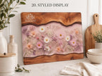 Glass Cutting Board: Purple Geode Art - Personalized with Names