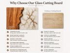 Custom Glass Cutting Board - Purple Geode Design with Gold Accents