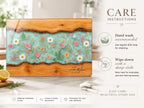Personalized Glass Cutting Board: Blue Resin Look with Gold Accents