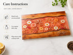 Personalized Floral Kitchen Decor Board, Coral Wildflower Serving Board, Custom Couple Housewarming Gift
