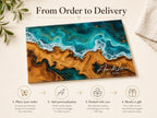 Personalized Cutting Board, Ocean Wave Charcuterie Board, Coastal Kitchen Gift
