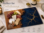 Purple Geode Glass Cutting Board - Custom Couple Names