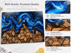 Custom Glass Cutting Board: Blue Resin Style - Names and Dates Included