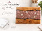 Custom Cutting Board: Blue Resin Style - Tempered Glass, Personalized Names