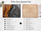 Personalized Cutting Board, Glass Gray Marble Chopping Board, Wedding Gift Idea