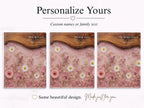 Personalized Pink Daisy Serving Board, Floral Glass Charcuterie Board, Custom Couple Wedding Gift