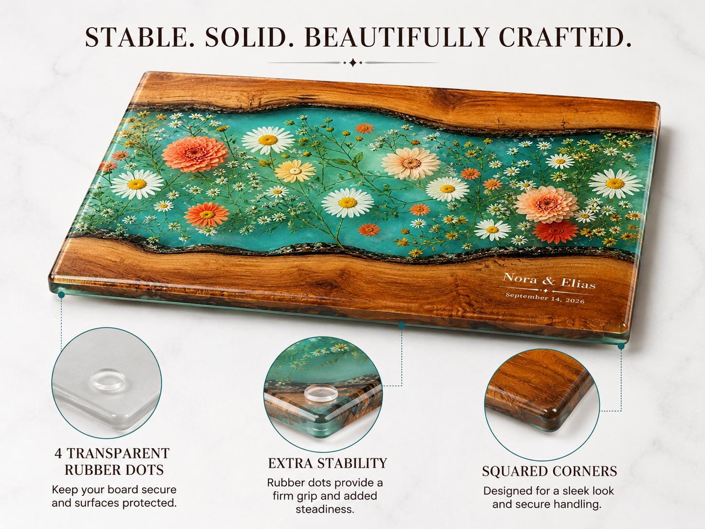 Floral Cutting Board, Personalized Charcuterie Board, Custom Kitchen Gift