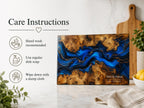 Blue Cutting Board, Personalized Charcuterie Board, Custom Kitchen Gift for Couple