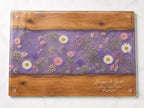 Custom Cutting Board: Blue Resin Style - Tempered Glass, Personalized
