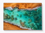 Personalized Glass Cutting Board: Blue Resin Look, Custom Names