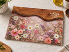 Personalized Glass Cutting Board: Purple Geode Design with Names