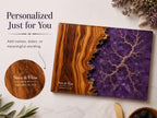 Personalized Cutting Board, Purple Geode Chopping Board, Wedding Gift Idea