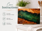 Custom Cutting Board: Blue Resin Style with Gold Accents - Personalized Gift