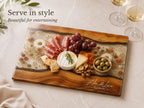 Personalized Floral Cutting Board, Custom Wood Chopping Board, Wildflower Charcuterie Board, Cheese Board Serving Tray