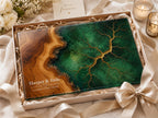 Custom Glass Cutting Board: Blue Resin Style (Two Sizes Available)