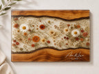 Personalized Floral Cutting Board, Custom Wood Chopping Board, Wildflower Charcuterie Board, Cheese Board Serving Tray