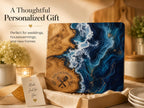 Personalized Glass Cutting Board: Purple Geode Design with Names