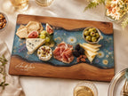 Personalized Floral Cutting Board, Botanical Charcuterie Board, Spring Kitchen Gift, Custom Couples Names Cutting Board