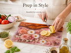 Bridal Shower Gift Cutting Board, Pink Floral Personalized Cheese Board