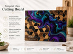 Purple Geode Glass Cutting Board - Personalized Kitchen Decor