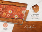 Personalized Floral Kitchen Decor Board, Coral Wildflower Serving Board, Custom Couple Housewarming Gift