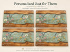 Glass Charcuterie Board: Personalized Blue Resin Design (Two Sizes)