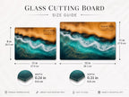 Personalized Beach Cutting Board, Ocean Wave Glass Board, Custom Couple Kitchen Gift