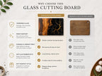 Personalized Glass Cutting Board, Purple Geode, Gold Accents (2 Sizes)