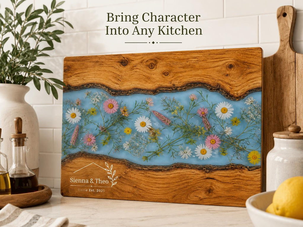 Housewarming Gift Cutting Board, Personalized Floral Board, Custom Kitchen Gift