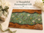 Personalized Cutting Board, Green Floral Chopping Board, Family Kitchen Gift