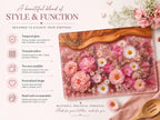 Personalized Floral Cutting Board, Pink Wildflower Glass Board, Custom Kitchen Gift