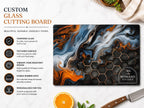 Glass Cutting Board: Personalized Purple Geode Design (8x11 or 11x15)