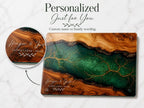 Custom Cutting Board: Blue Resin Style with Gold Accents - Personalized Gift