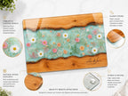 Personalized Glass Cutting Board: Blue Resin Look with Gold Accents