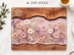 Glass Cutting Board: Purple Geode Art - Personalized with Names