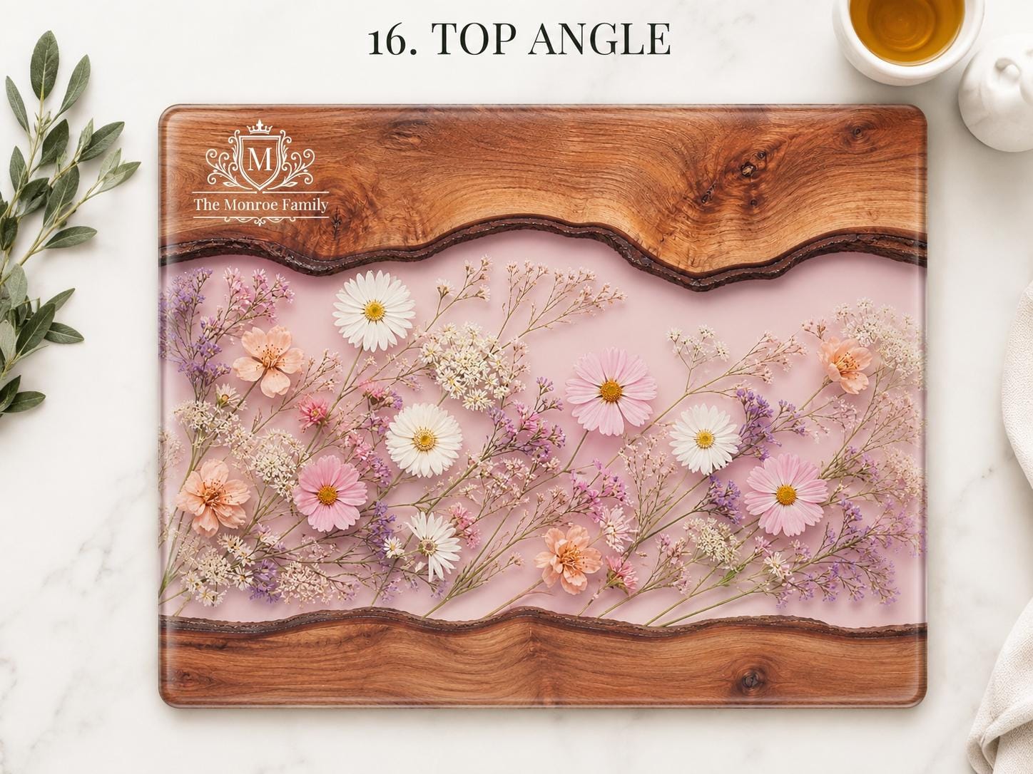 Glass Cutting Board: Purple Geode Art - Personalized with Names